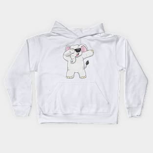 Funny Elephant is dabbing with a Sunglasses Kids Hoodie